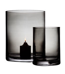 Black Glass Candle Holder 30cm