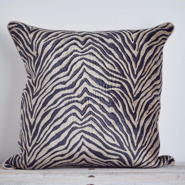 Turkish Cotton Velvet Zebra Cushion