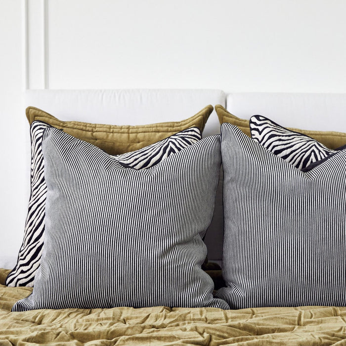 Italian Pin Stripe Black & White Cushion