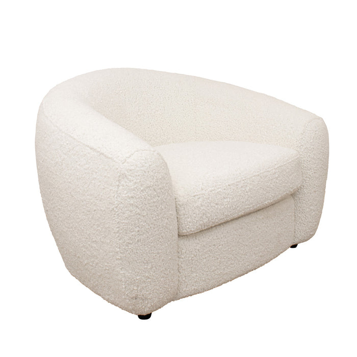 Boucle Curved Back Arm Chair