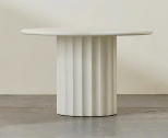 Scalloped White Dining Table - 76H x 120L x 120W
