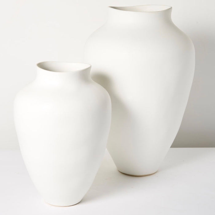 White Stoneware Urn