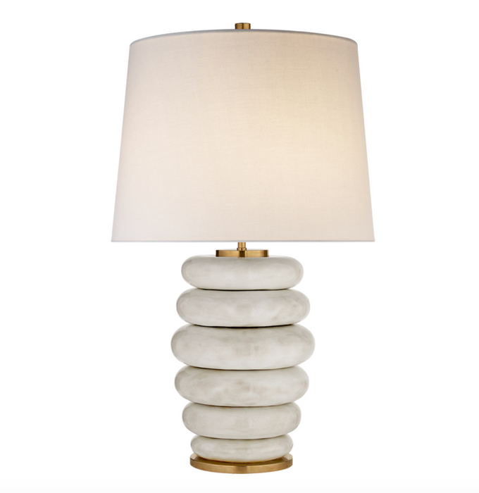 Stacked Table Lamp with Linen Shade