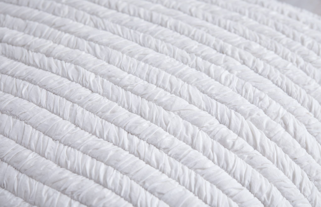 Herringbone Cotton Bed Coverlet - White